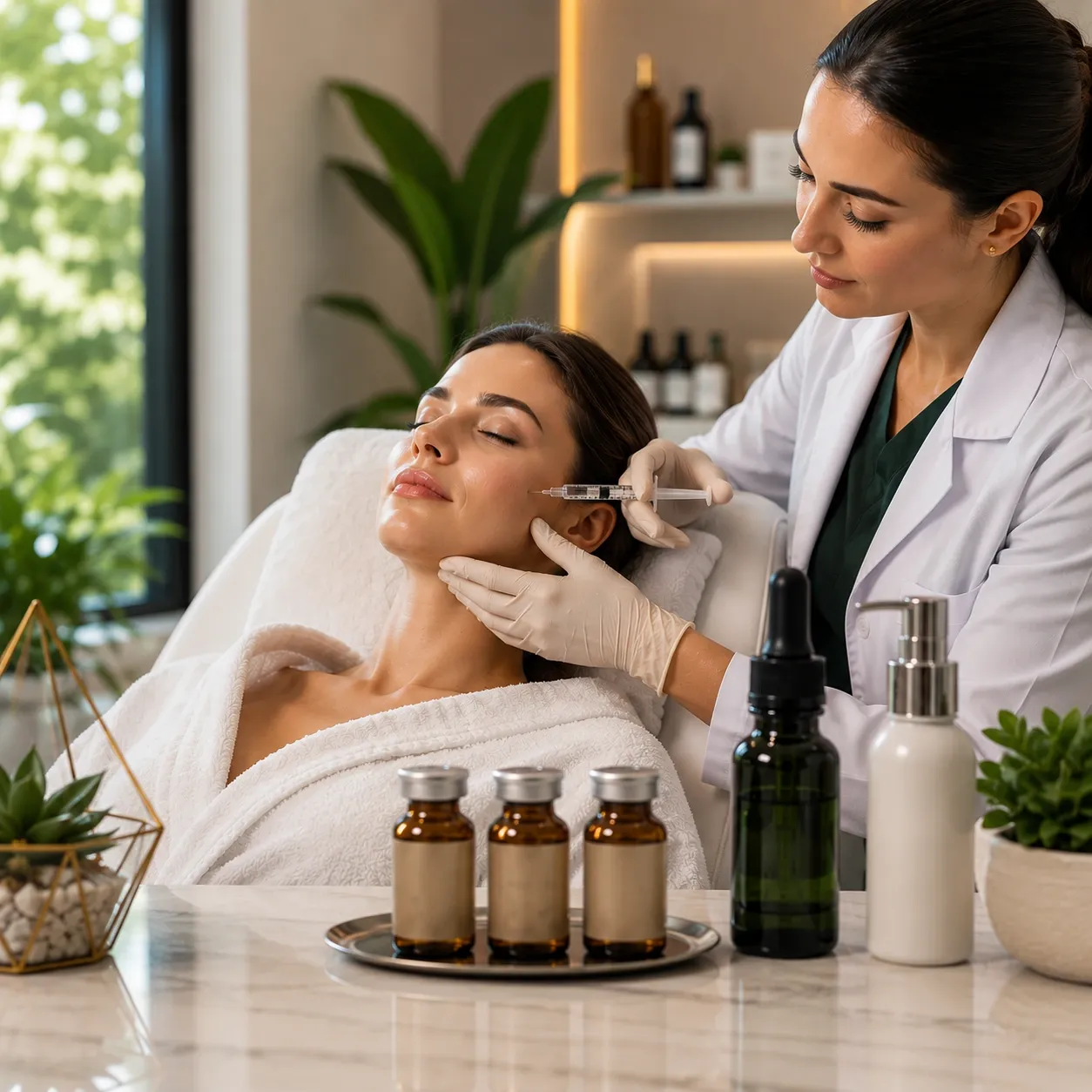 Doctor discussing a prescription-grade peptide therapy protocol at Brockwell Healthcare